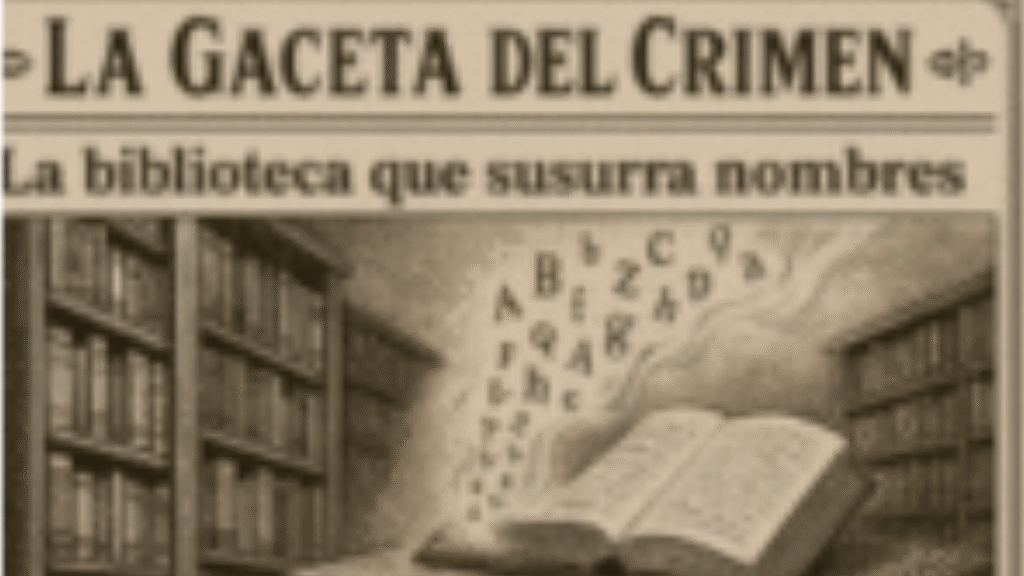 portada de la gaceta en estética de periódico viejo con el titular de la biblioteca