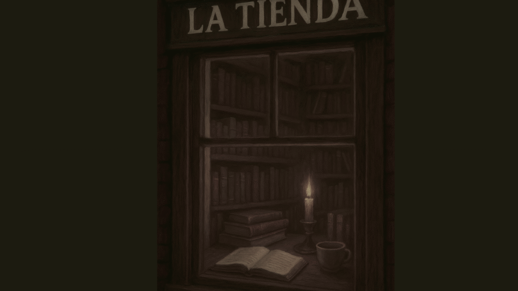 representación del escaparate de la tienda del libro
