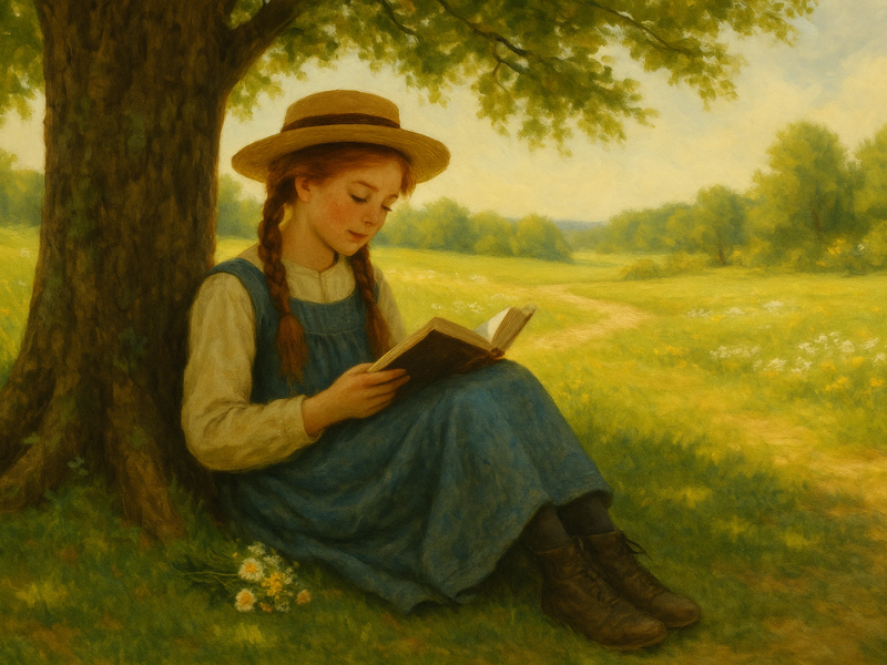 chica leyendo ana de las tejas verdes
