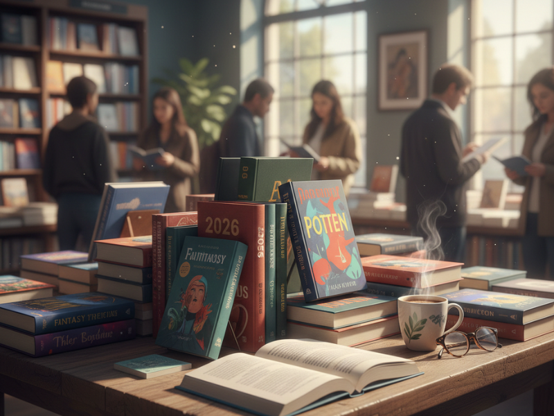 gente en una libreria revisando estrenos literarios