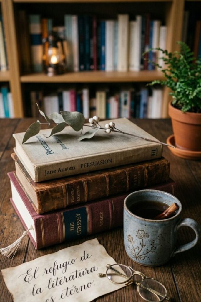 libros romance y taza cafe